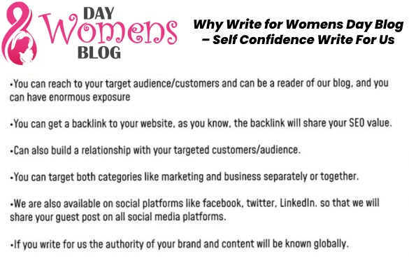 Why Write for Womens Day Blog – Self Confidence Write For Us