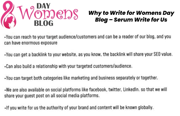 Why to Write for Womens Day Blog – Serum Write for Us