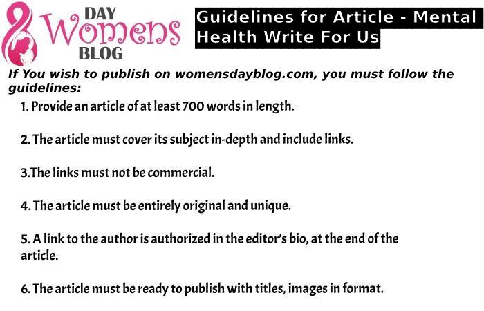 Guidelines for Article - Mental Health Write For Us