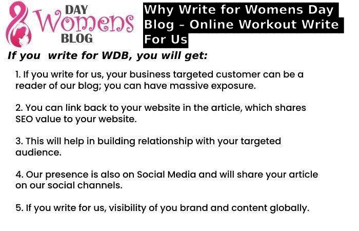 Why Write for Womens Day Blog – Online Workout Write For Us